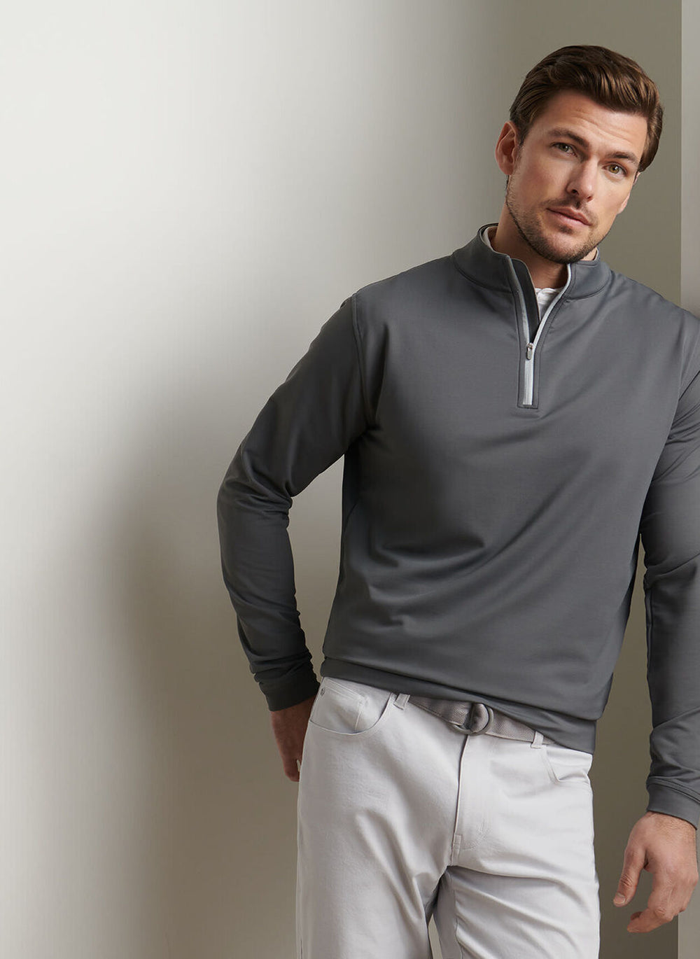 Lonesome Valley Peter Millar Perth Q-Zip in Iron