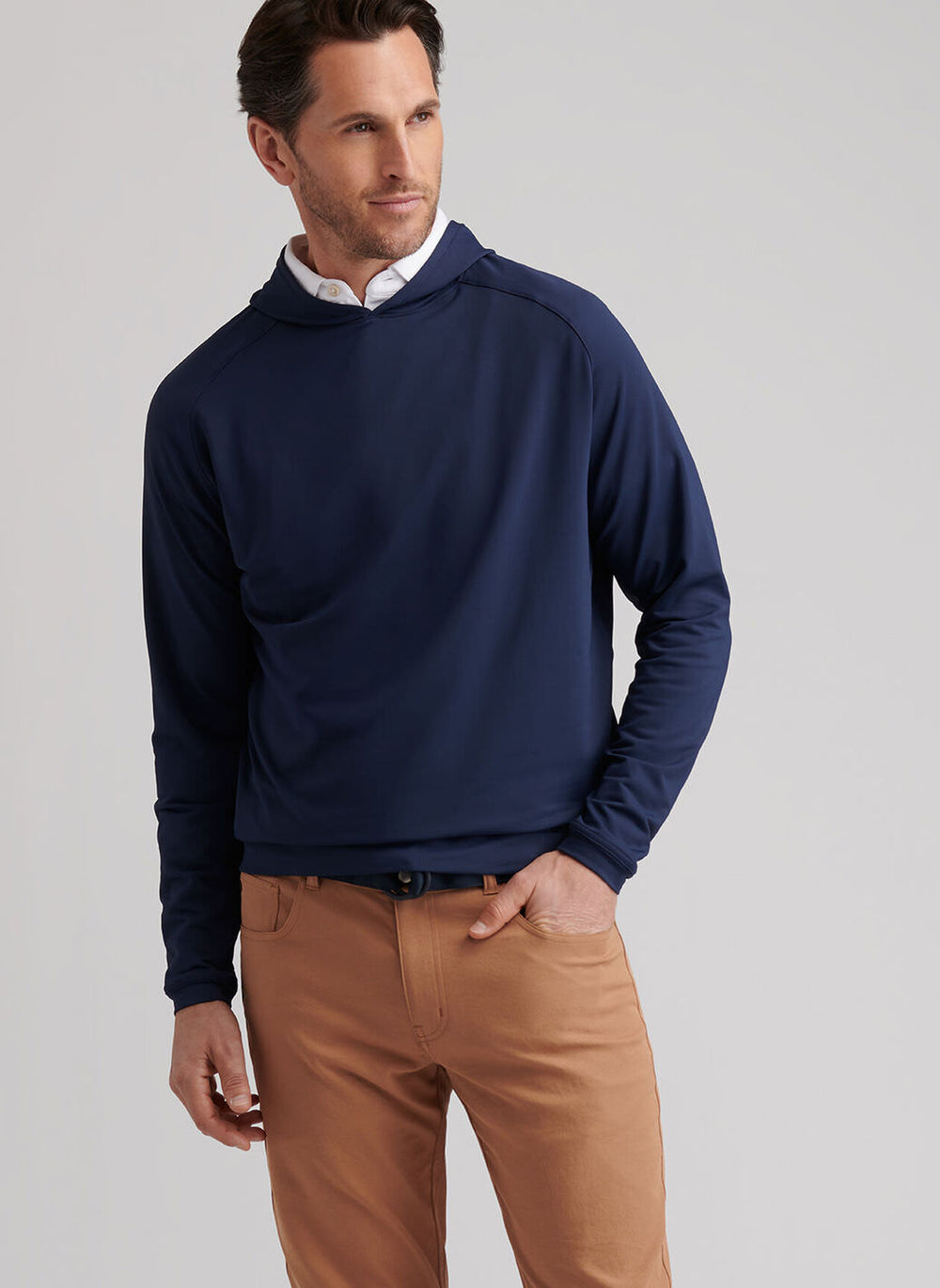 Lonesome Valley Peter Millar Pine Performance Hoodie in Navy