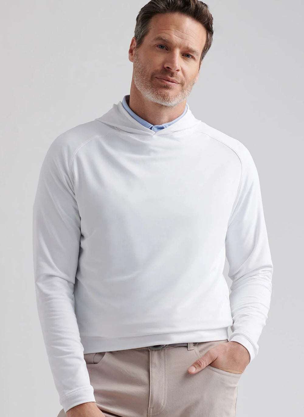 Lonesome Valley Peter Millar Pine Performance Hoodie in White