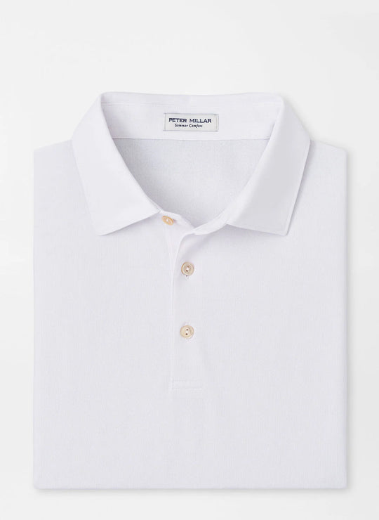 Peter Millar Solid Performance Mesh Polo In White