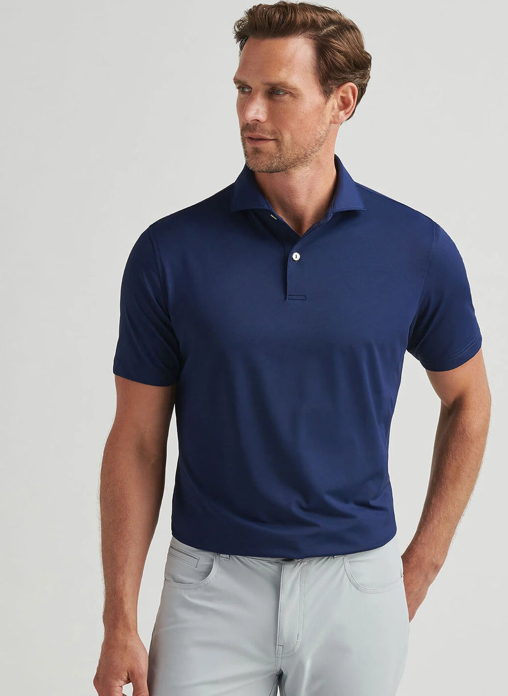 Peter Millar Solid Performance Jersey Polo In Navy