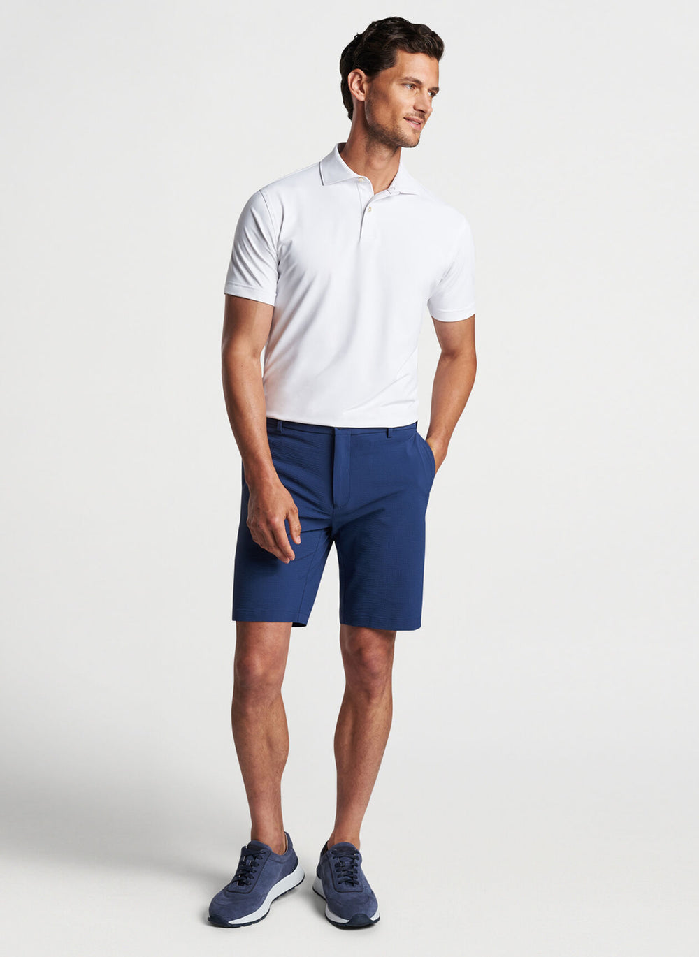 Peter Millar Solid Performance Jersey Polo In White