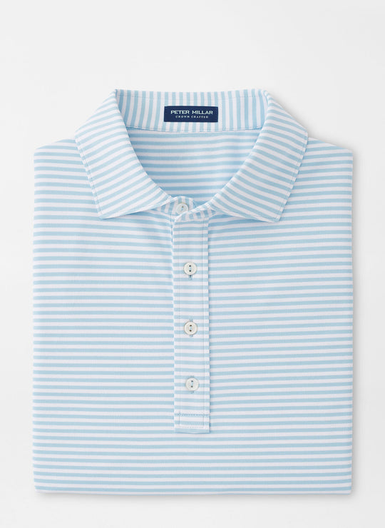 Peter Millar Mood Performance Mesh Polo In Blue Frost