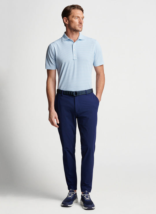 Peter Millar Mood Performance Mesh Polo In Blue Frost