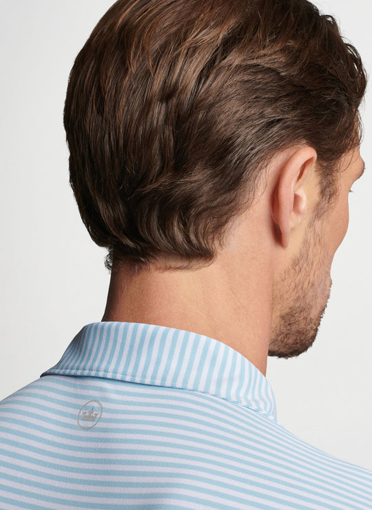 Peter Millar Mood Performance Mesh Polo In Blue Frost