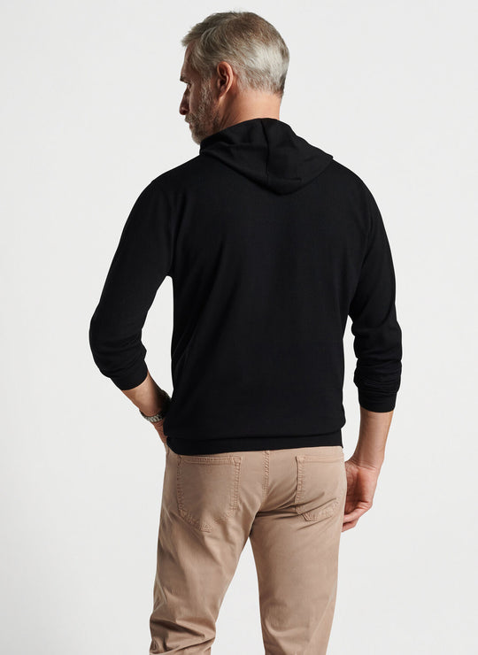 Peter Millar Excursionist Flex Popover Hoodie In Black