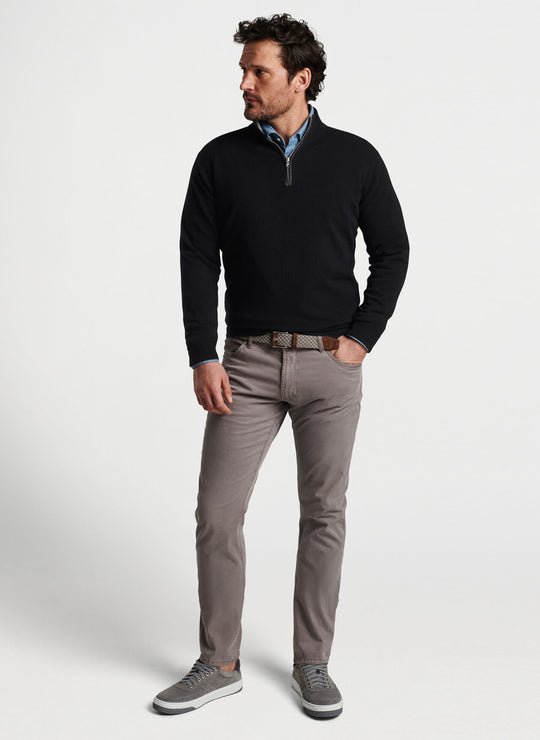 Peter Millar Artisan Crafted Cashmere Flex Quarter-Zip In Black
