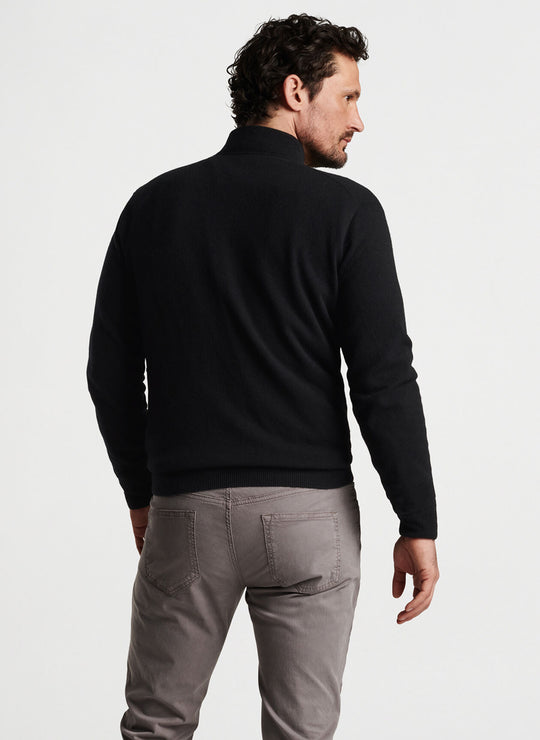 Peter Millar Artisan Crafted Cashmere Flex Quarter-Zip In Black