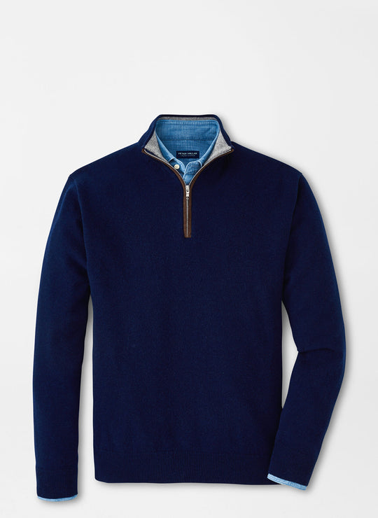 Peter Millar Artisan Crafted Cashmere Flex Quarter-Zip In Navy