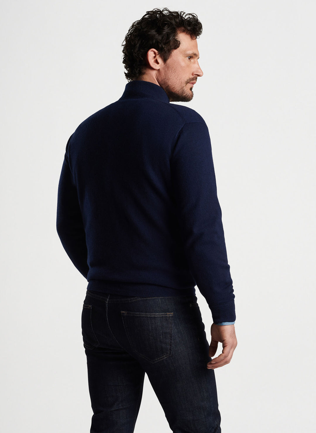 Peter Millar Artisan Crafted Cashmere Flex Quarter-Zip In Navy