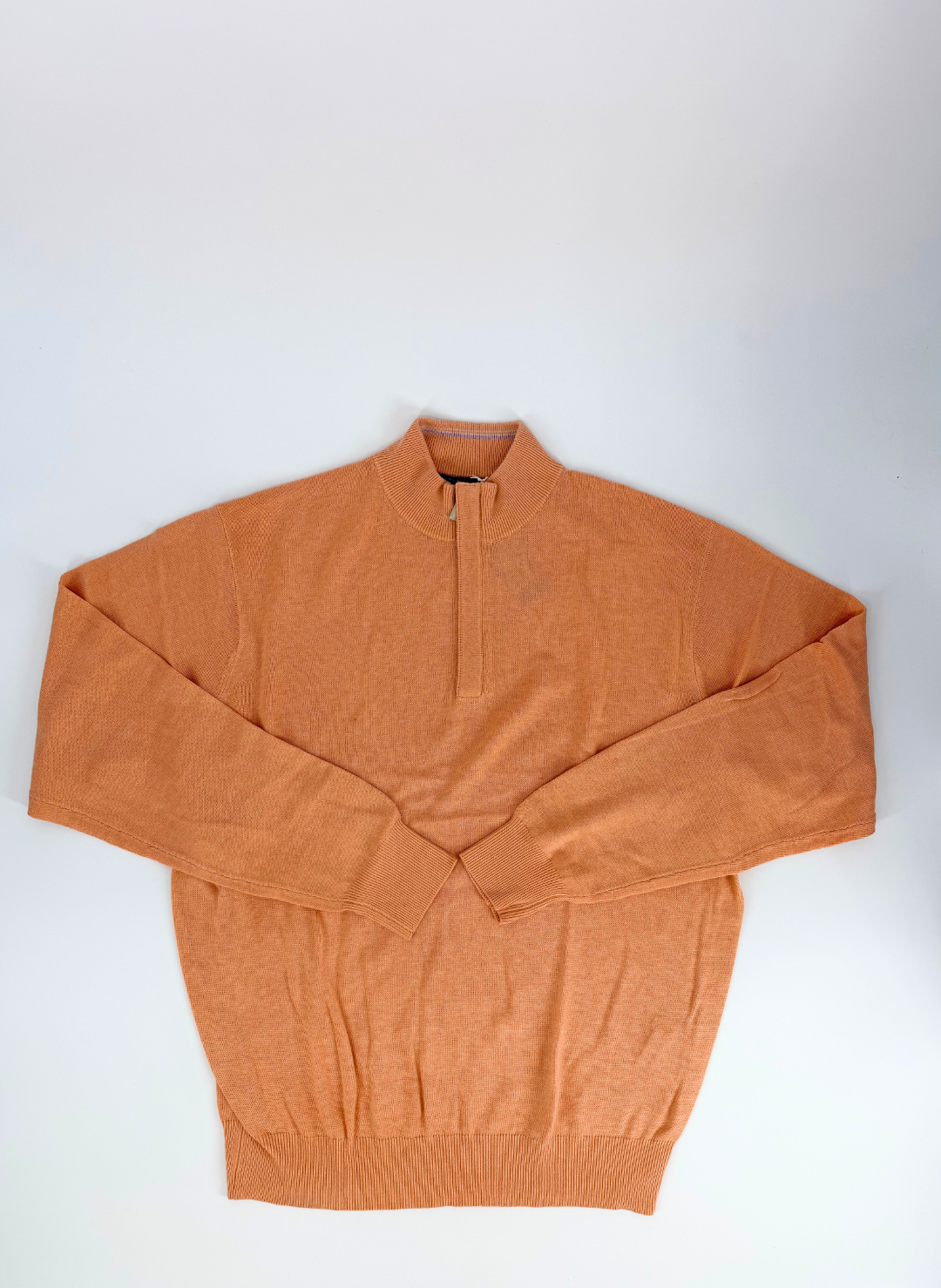 Silk Q-Zip Sweater in Orange