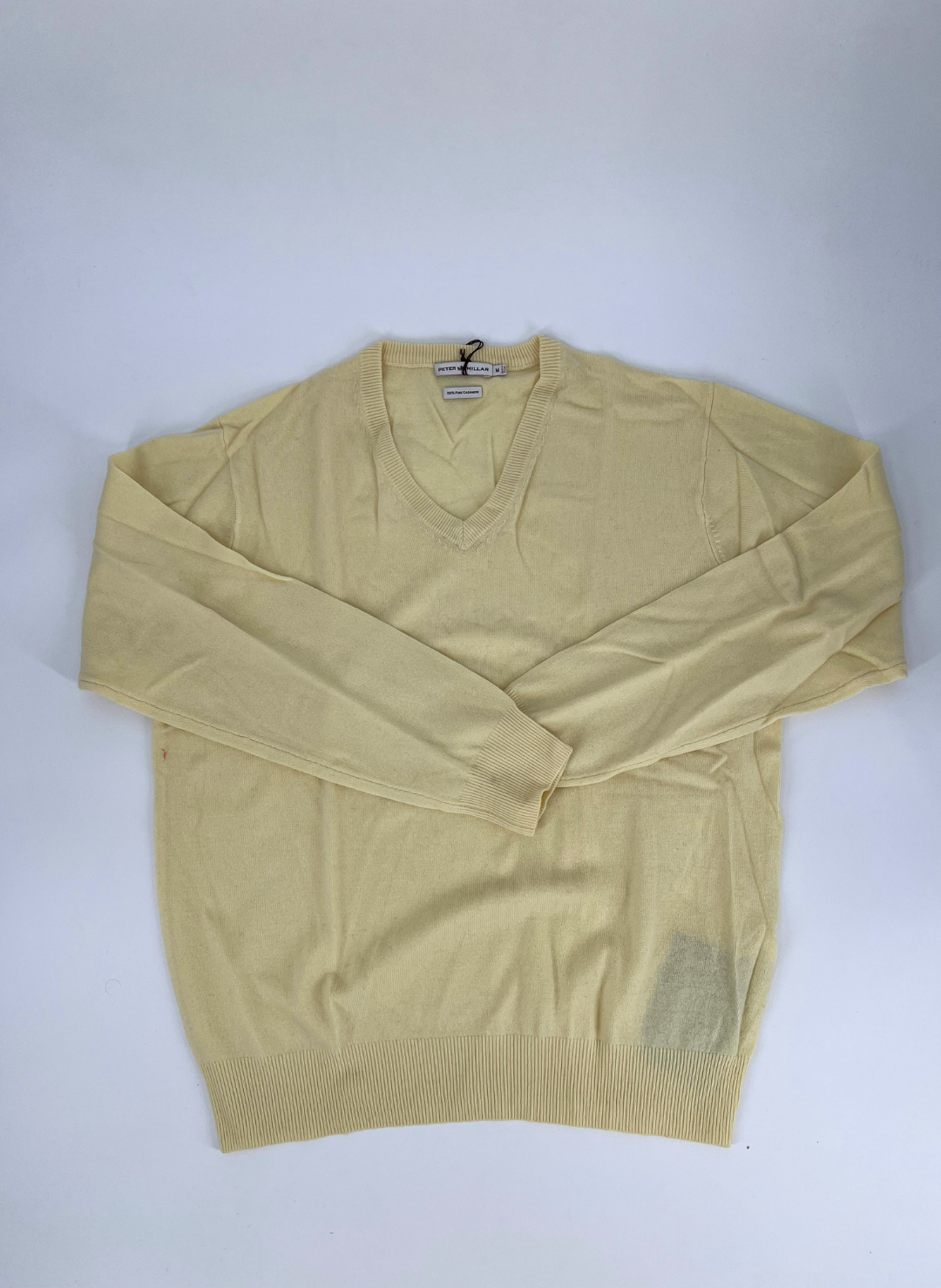 Cashmere V-Neck Sweater in Yellow