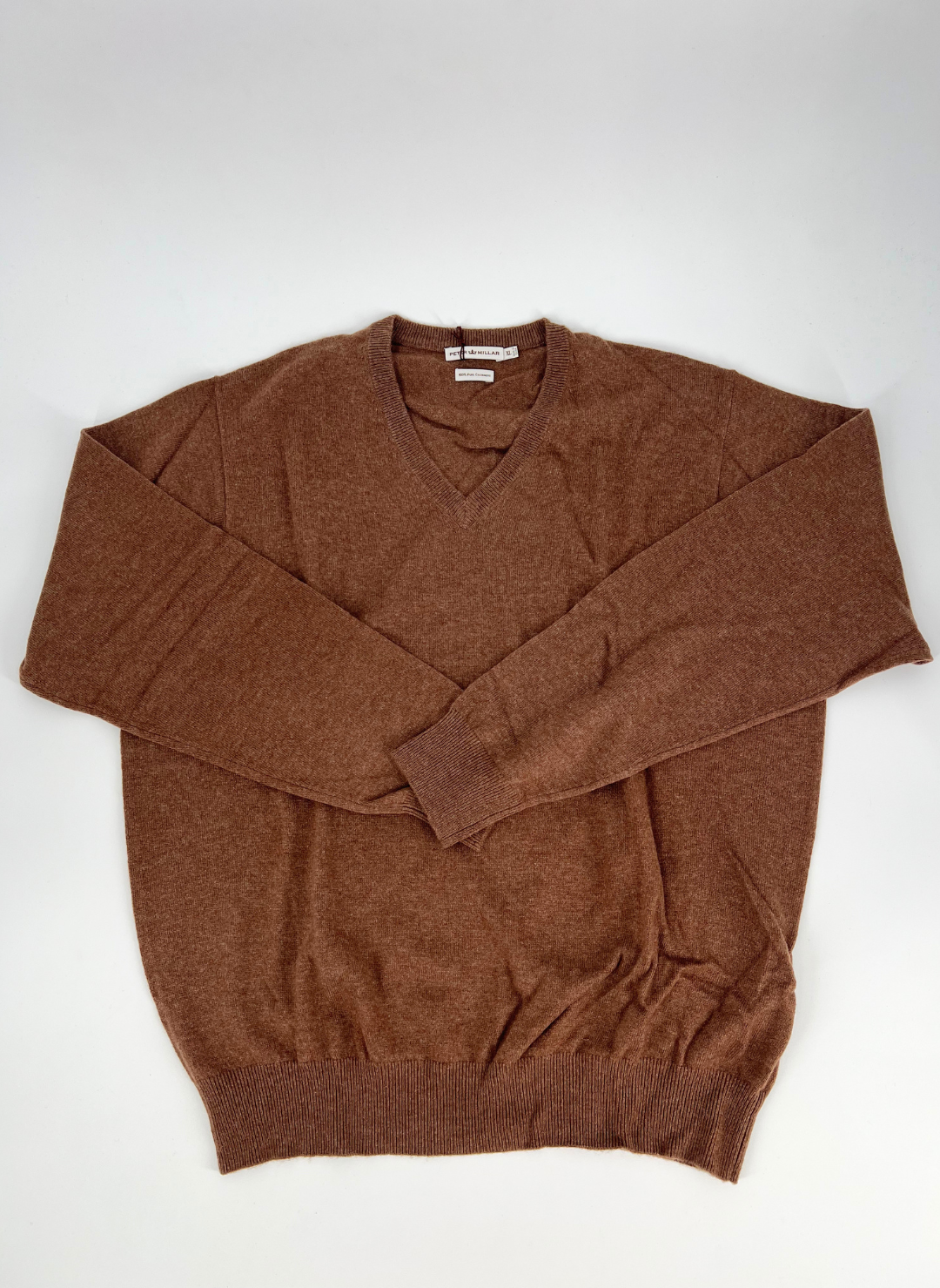 Cashmere V-Neck Sweater in Brown