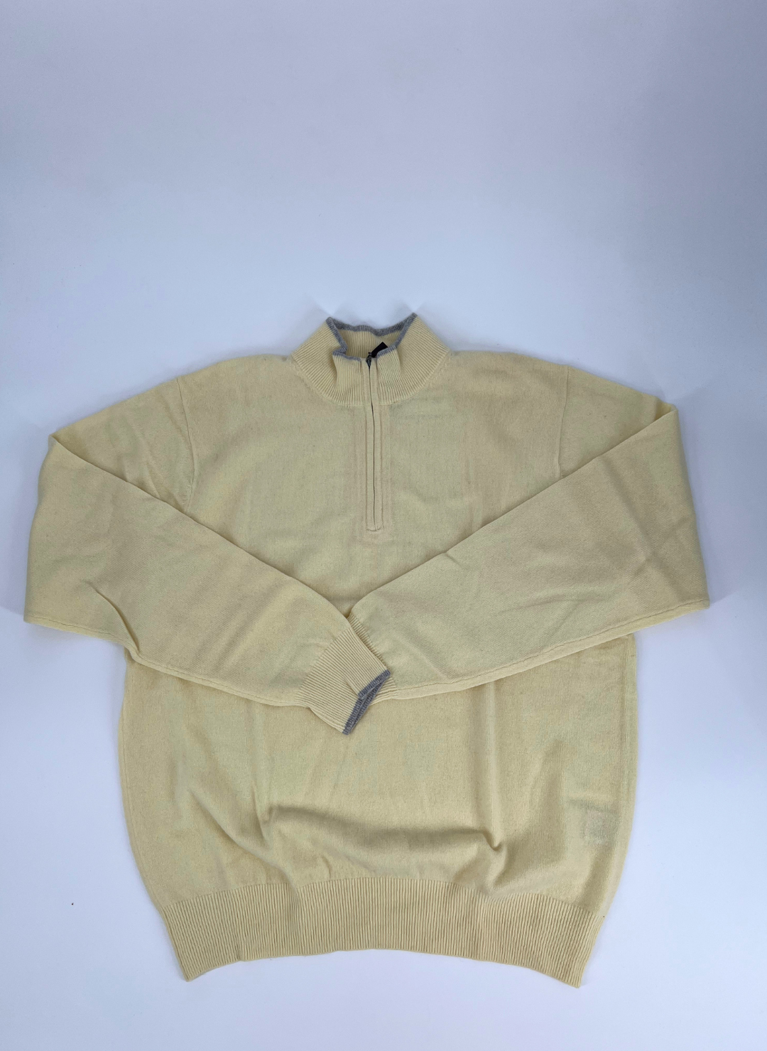 Cashmere Q-Zip Sweater in Yellow