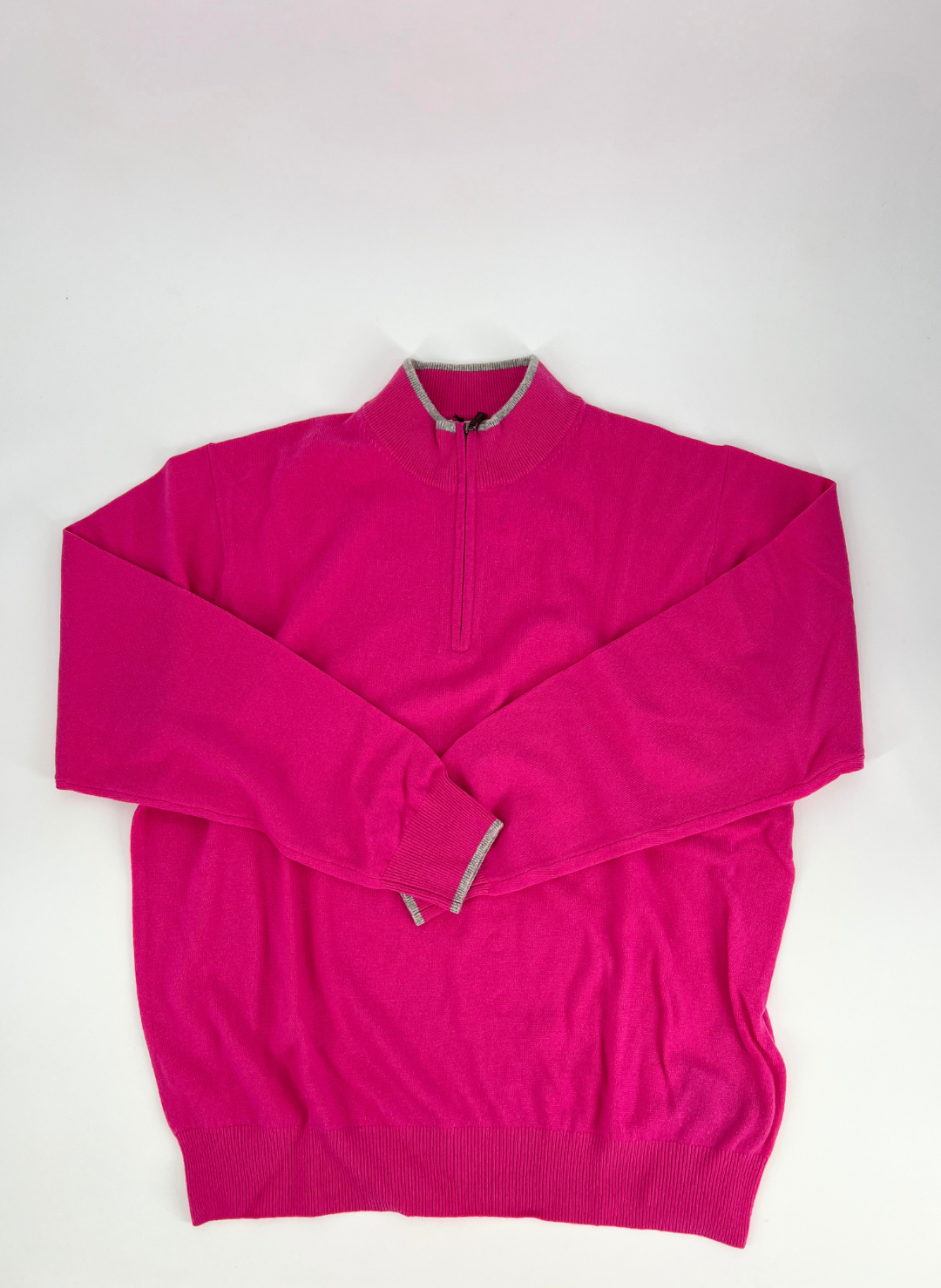 Cashmere Q-Zip Sweater in Pink