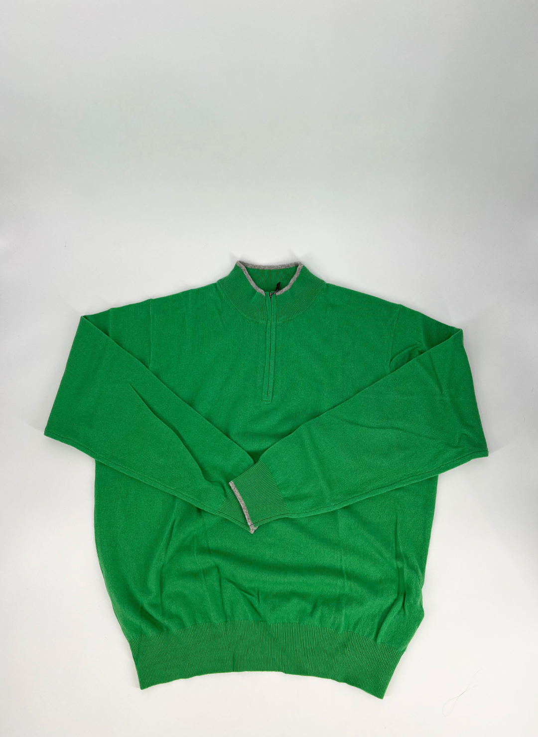 Cashmere Q-Zip Sweater in Green