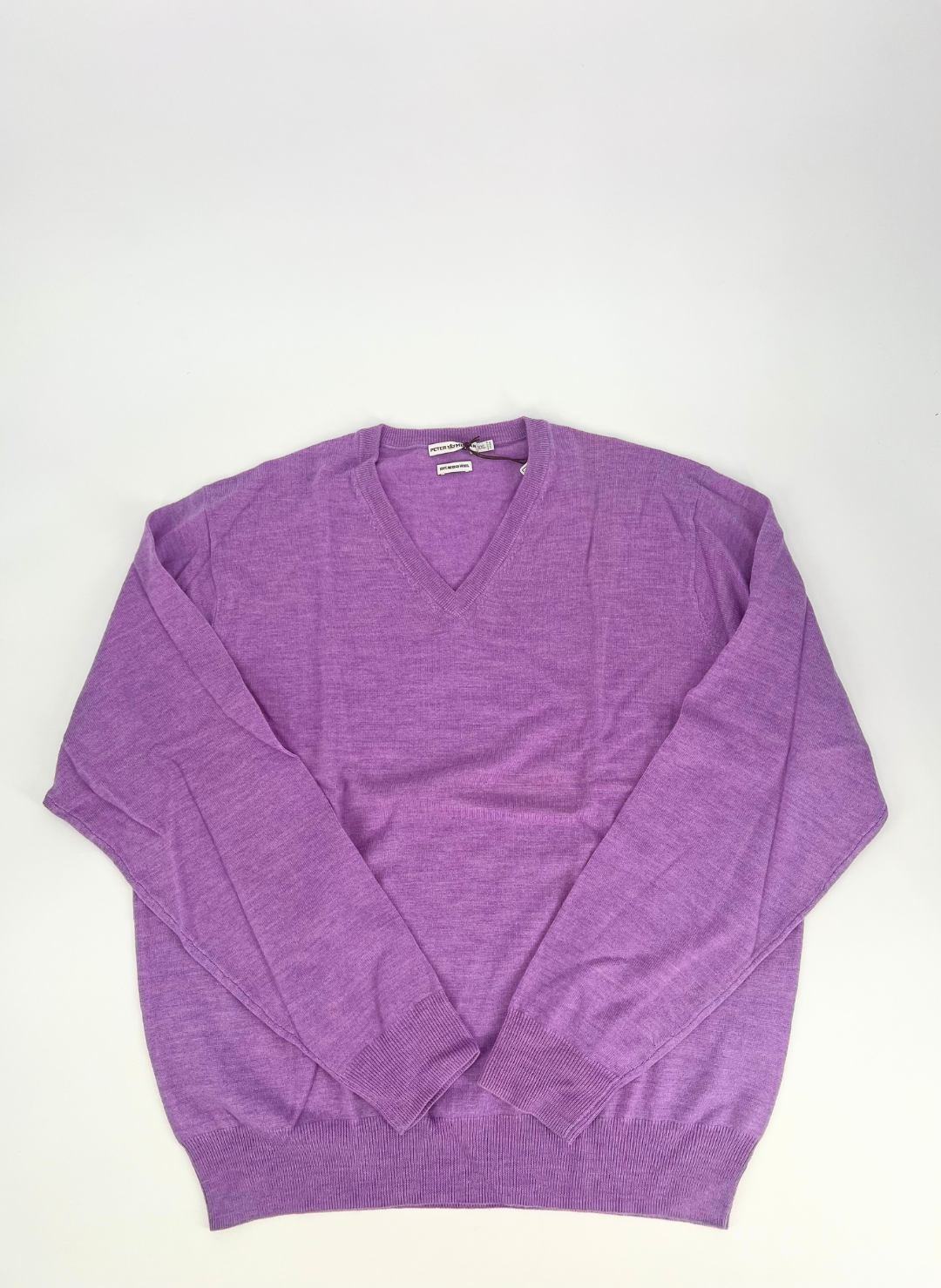 Merino Wool V-Neck Sweater in Lavender