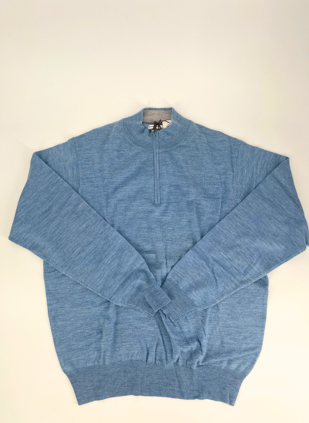 Merino Wool Q-Zip in Light Blue