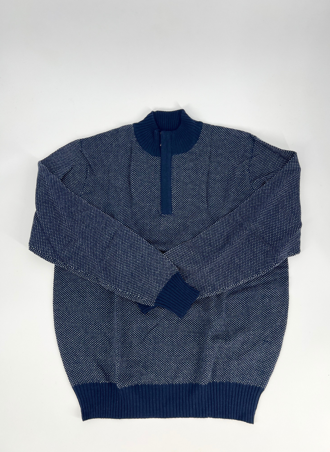 Merino Q-Zip Sweater in Navy