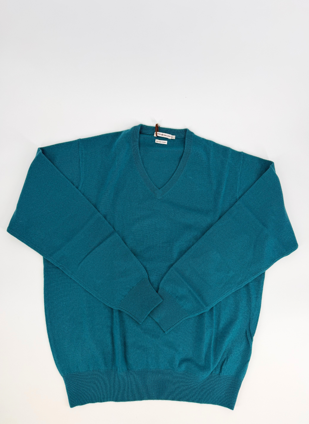 Cashmere V-Neck Sweater in Dark Teal