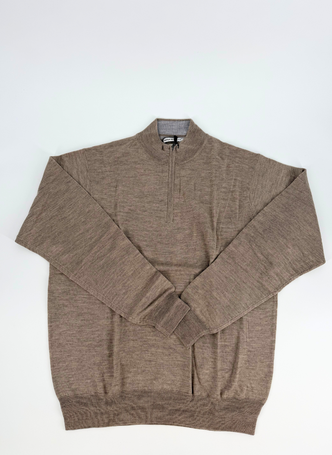 Merino Wool Q-Zip Sweater in Barley
