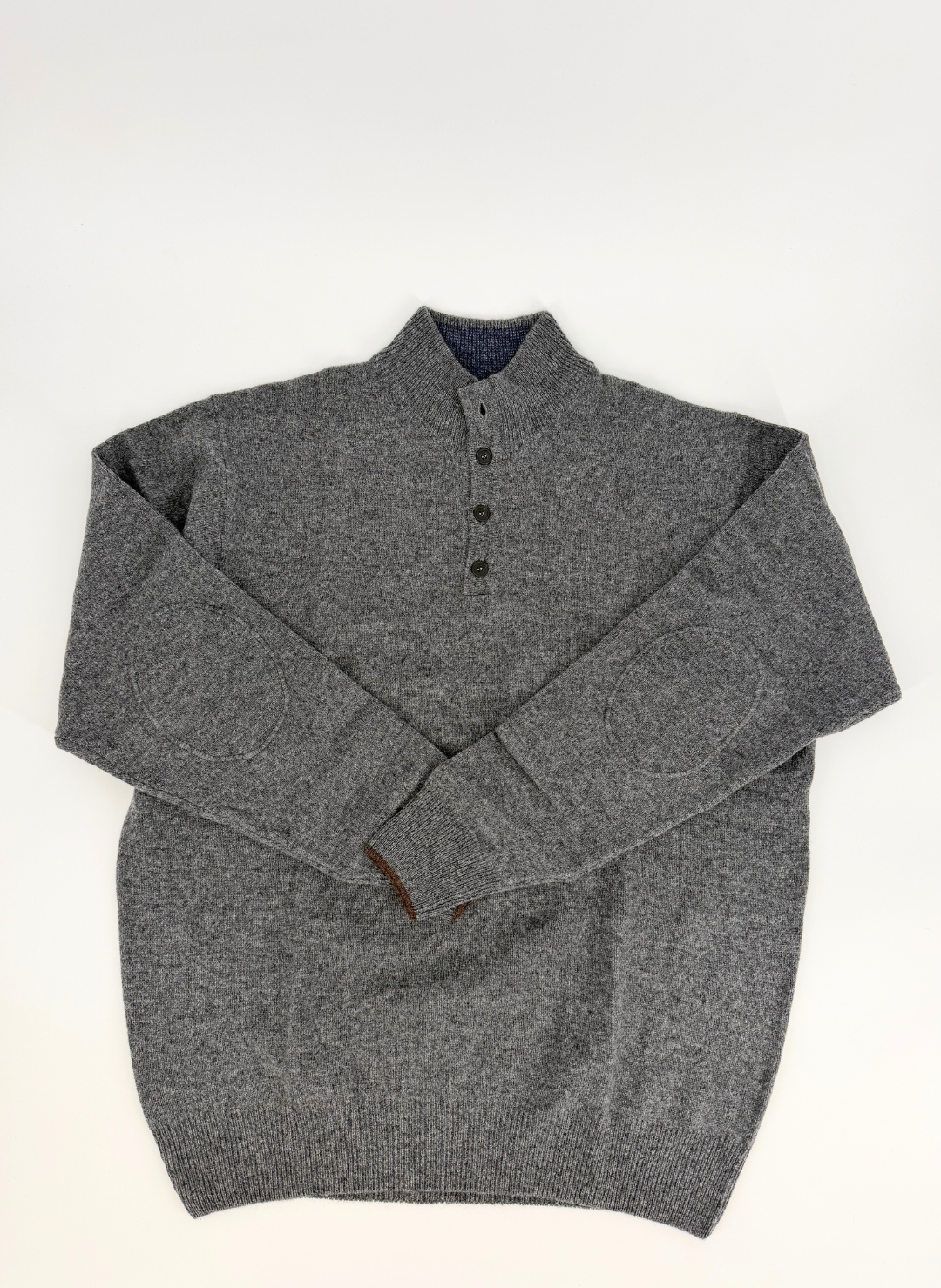Merino Wool Henley Sweater in Charcoal