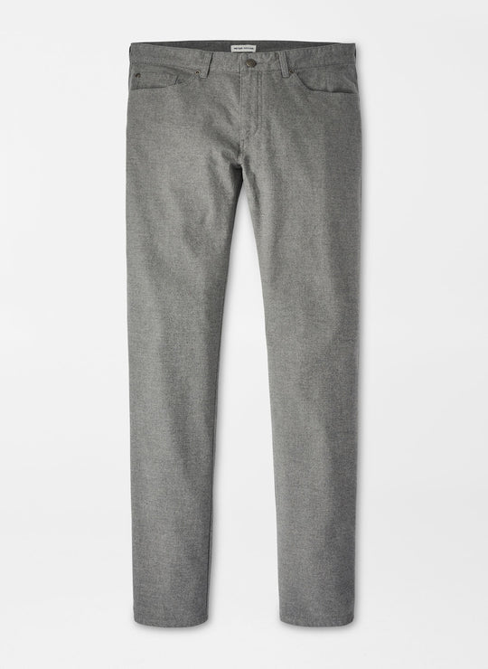 Peter Millar Mountainside Flannel Five-Pocket Pant In British Grey