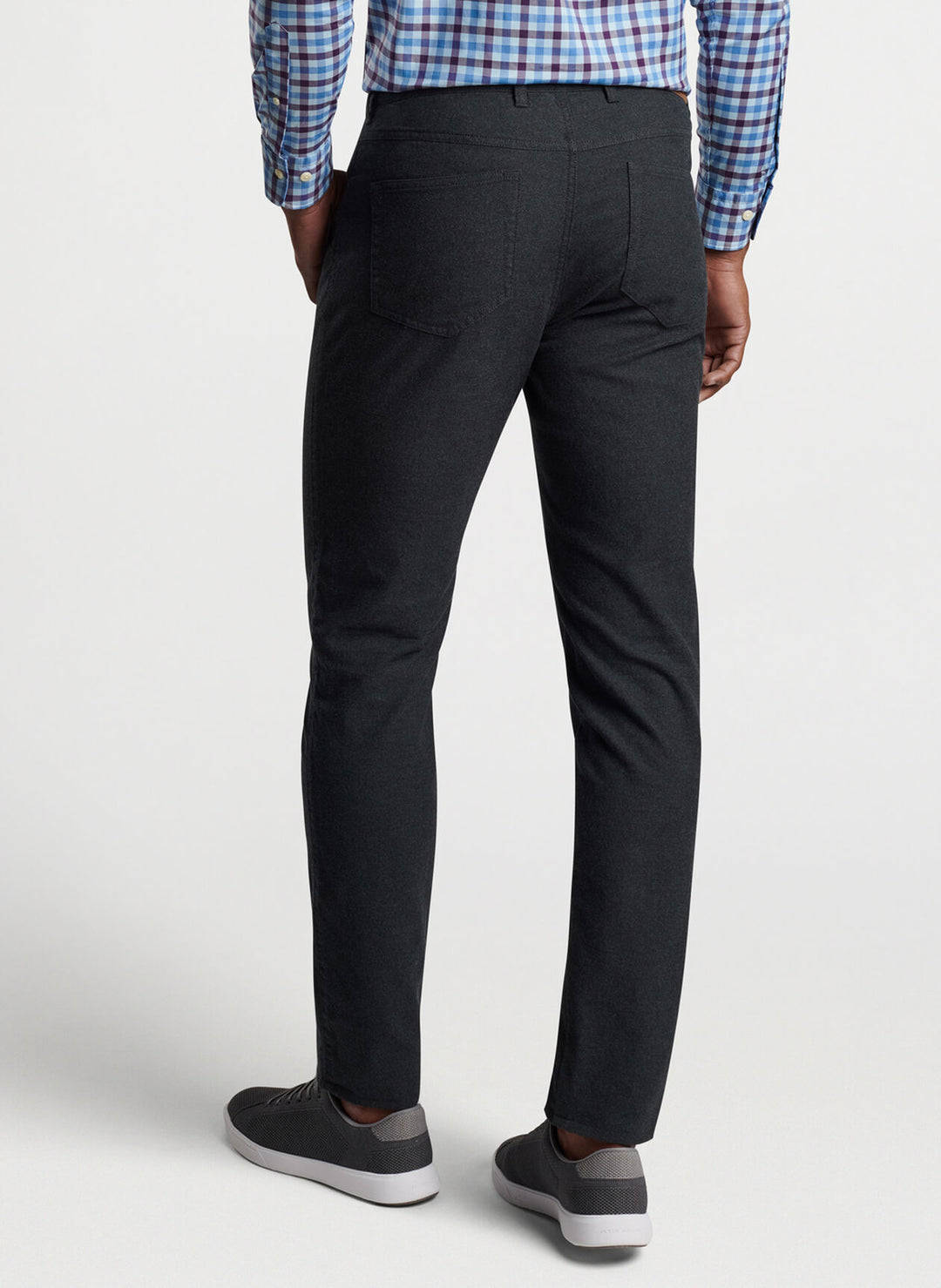 Peter Millar Mountainside Flannel Five-Pocket Pant In Charcoal