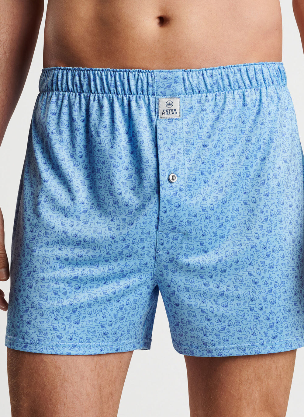 Peter Millar Double Transfused Performance Boxer Short In Cottage Blue
