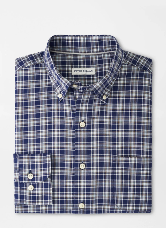 Haight Cotton Sport Shirt in Navy