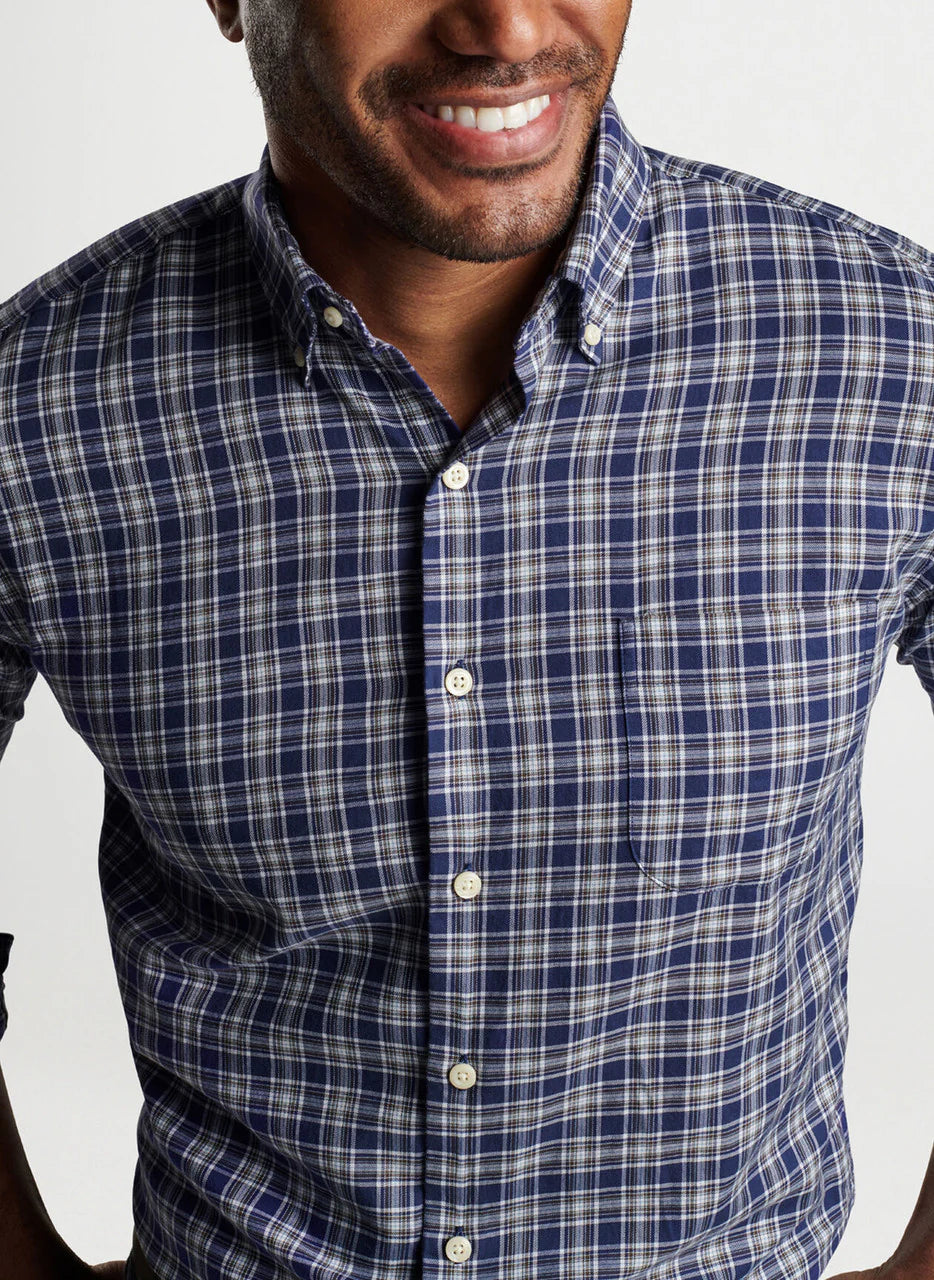 Haight Cotton Sport Shirt in Navy