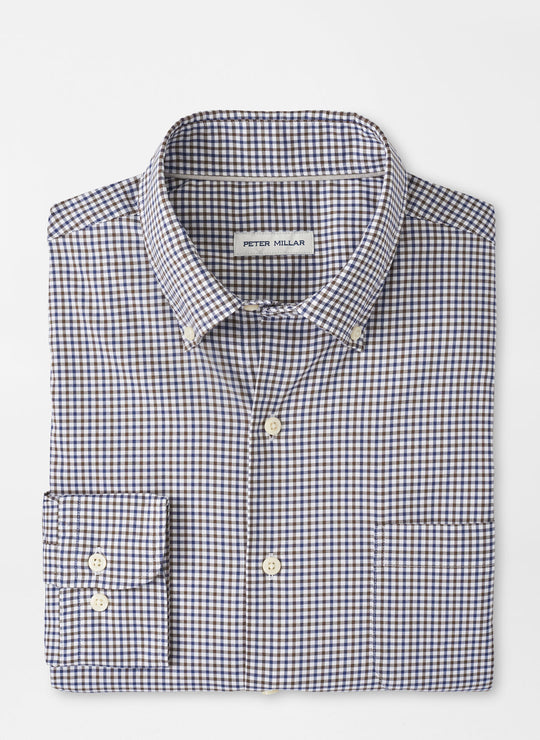 Peter Millar Selby Cotton-Stretch Sport Shirt In Navy