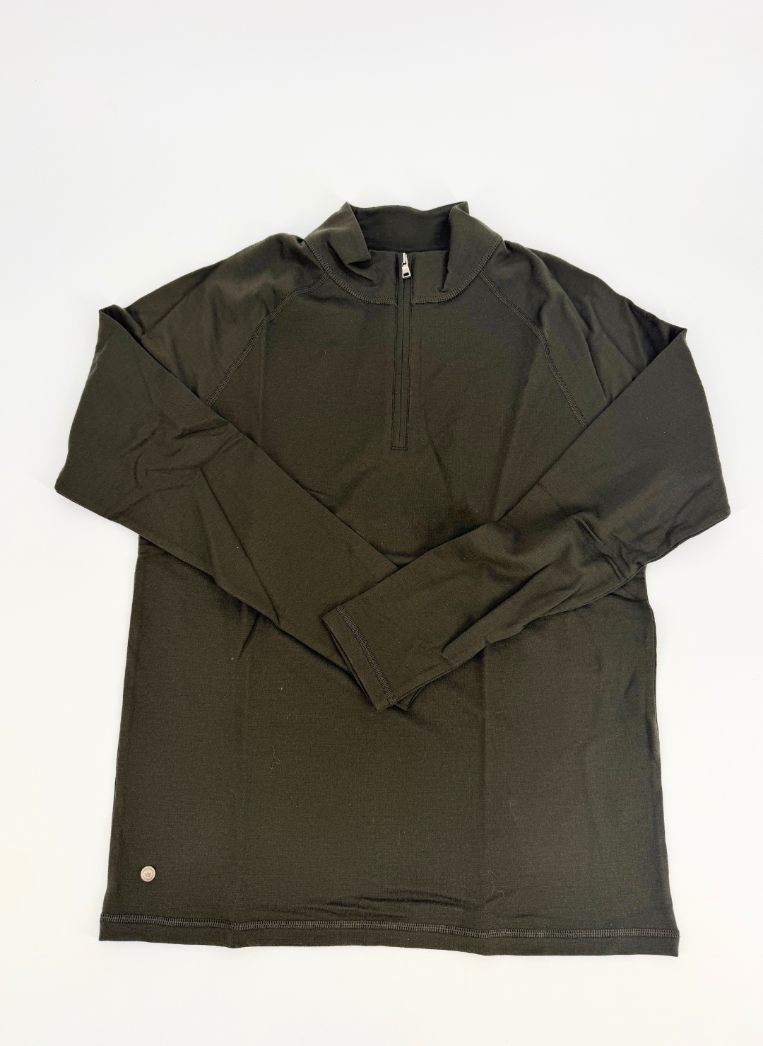 Wool Excursionist Flex Q-Zip in Dark Olive