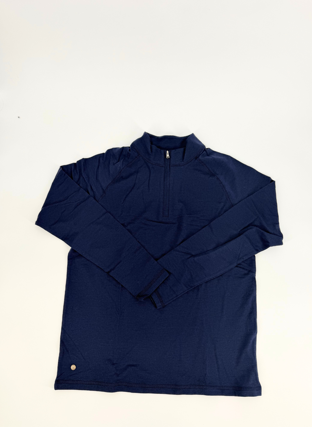 Wool Excursionist Flex Q-Zip in Navy