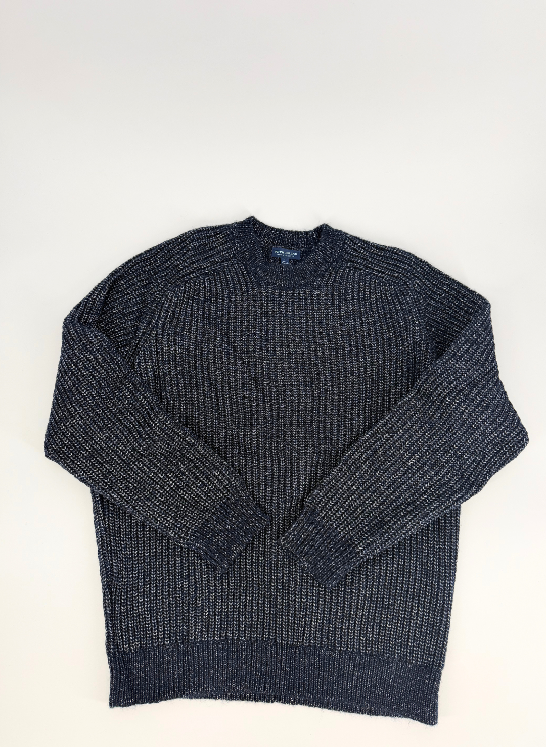 Cotton Wool Knit Sweater in Navy