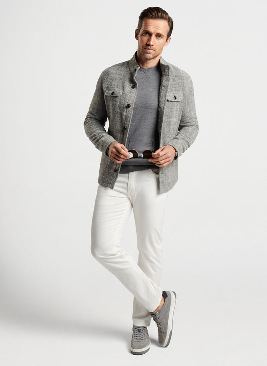 Peter Millar Stable Shirt Jacket In Gale Grey