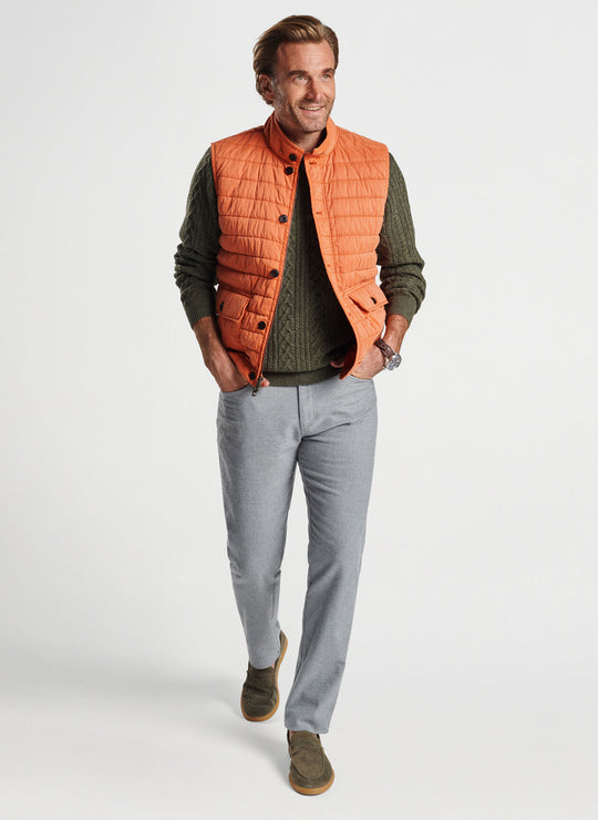 Peter Millar Greenwich Garment-Dyed Vest In Carrot