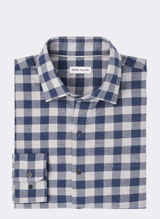 Delta Cotton Sport Shirt in Navy