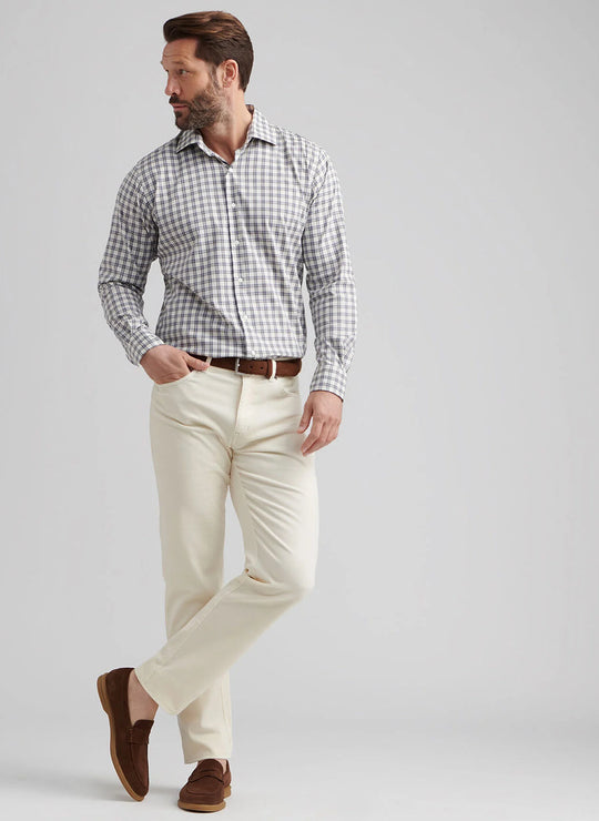 Peter Millar Superior Soft Corduroy Five-Pocket Pant In Ivory