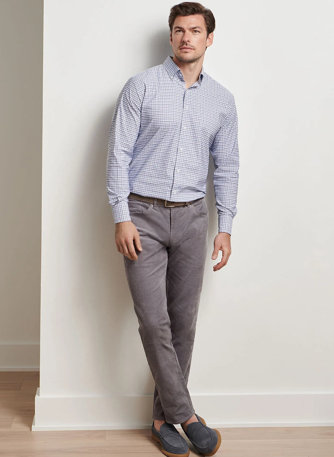 Peter Millar Superior Soft Corduroy Five-Pocket Pant In Oslo Grey