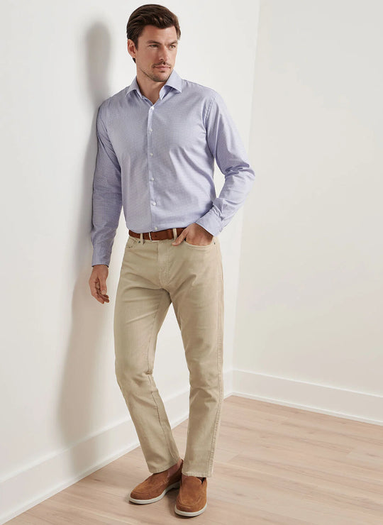 Peter Millar Superior Soft Corduroy Flat Front Trouser In Stone