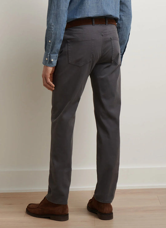 Peter Millar Signature Sateen Five-Pocket Pant In Iridium