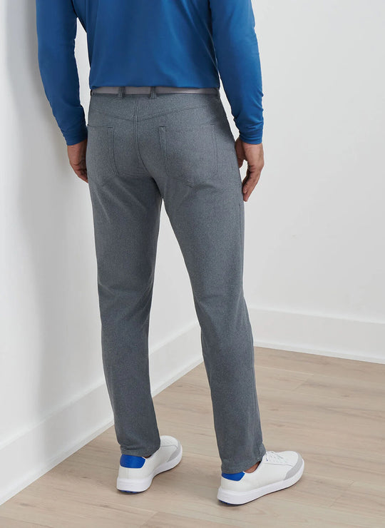 Peter Millar Brevard Performance Flannel Five-Pocket Pant in Charcoal