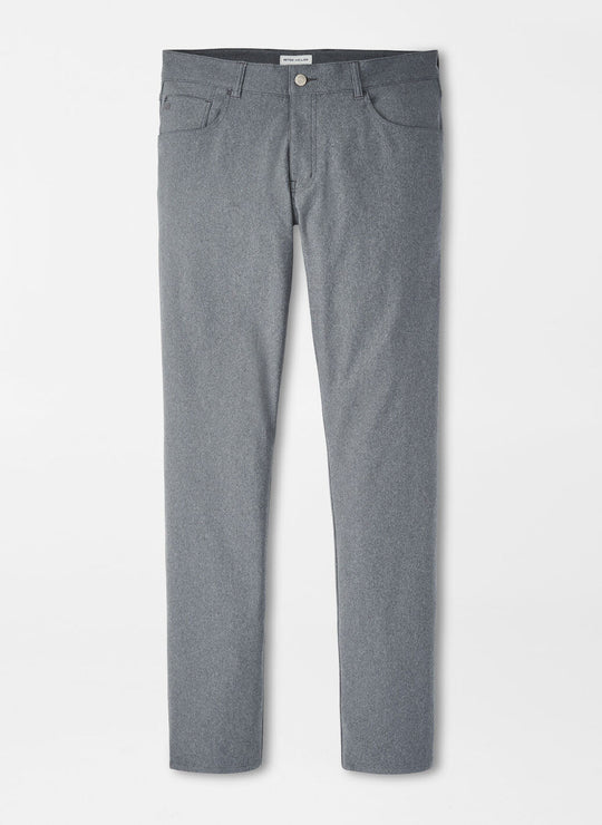 Peter Millar Brevard Performance Flannel Five-Pocket Pant in Charcoal