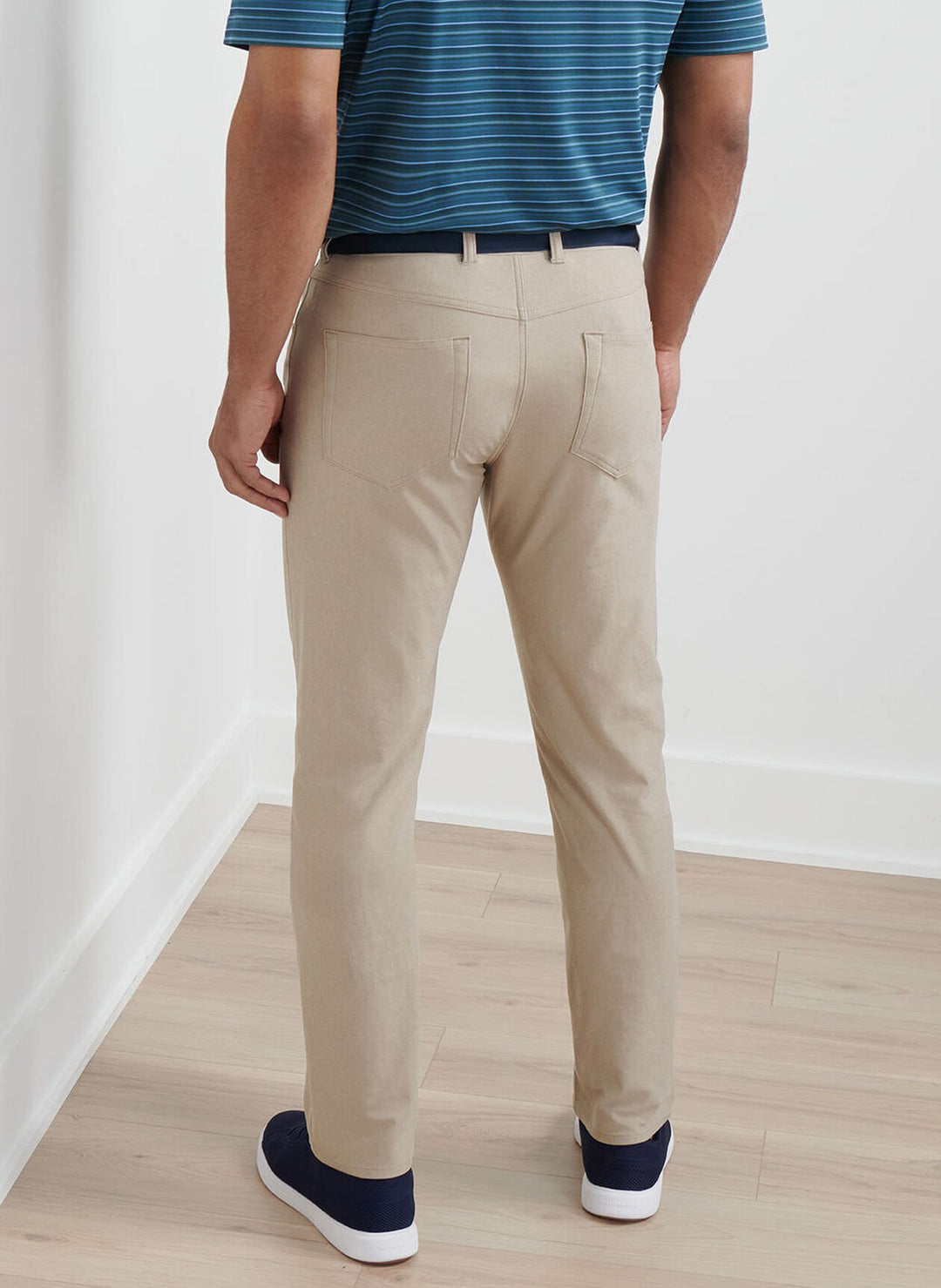 Peter Millar Brevard Performance Flannel Five-Pocket Pant In Khaki