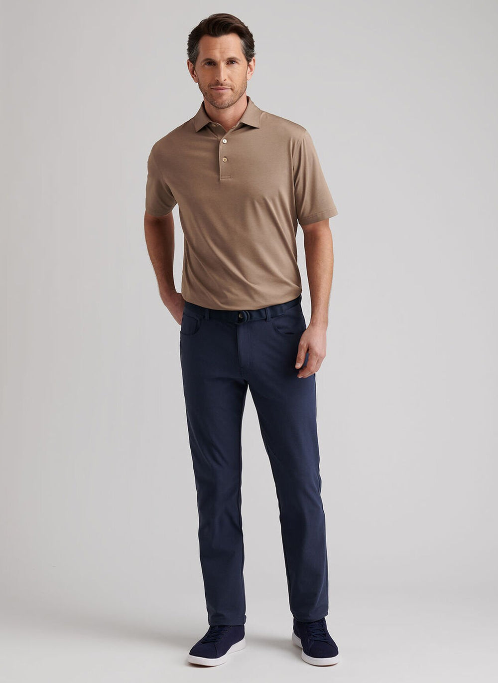 Peter Millar Brevard Performance Flannel Five-Pocket Pant In Navy
