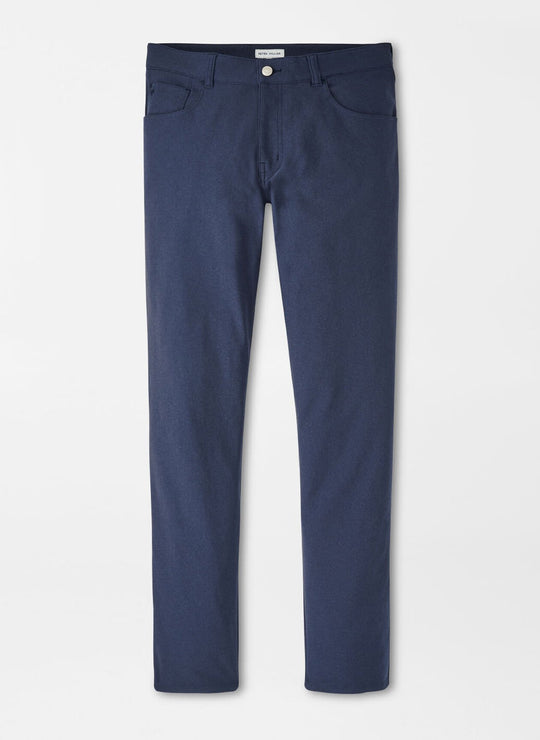 Peter Millar Brevard Performance Flannel Five-Pocket Pant In Navy
