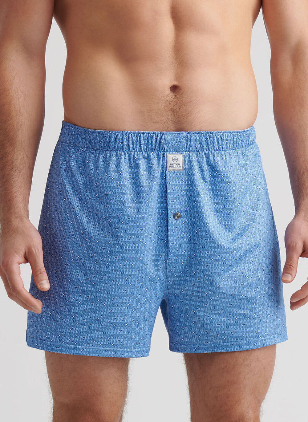 Peter Millar Costanzo Geo Performance Boxer Short In Evening Tide