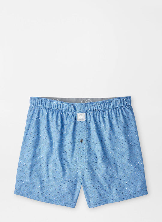 Peter Millar Costanzo Geo Performance Boxer Short In Evening Tide