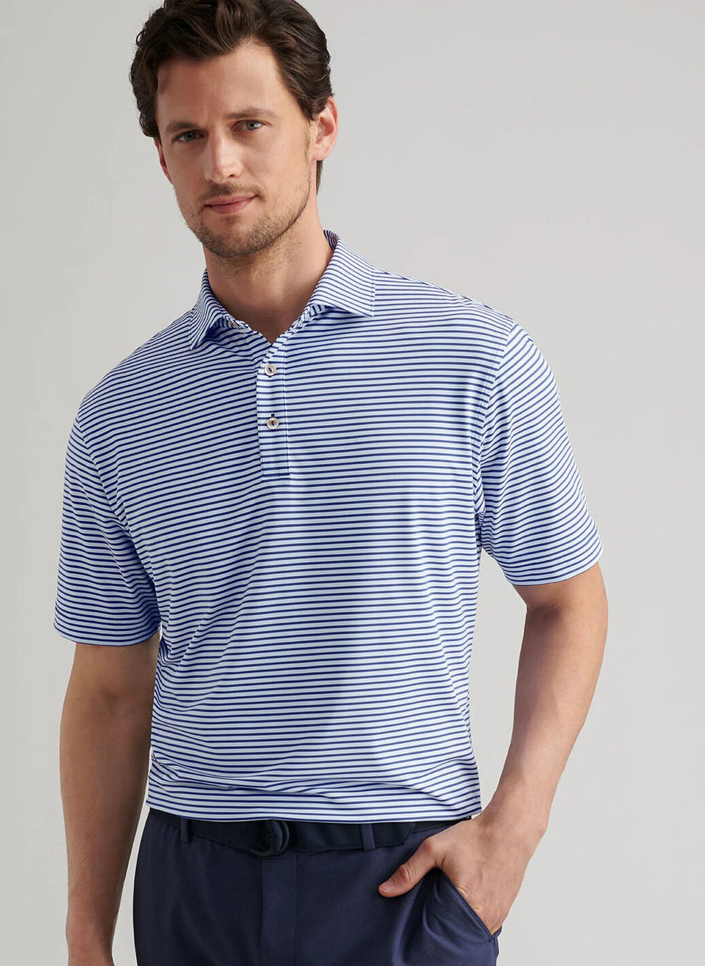 Peter Millar Culver Performance Jersey Polo In Sport Navy